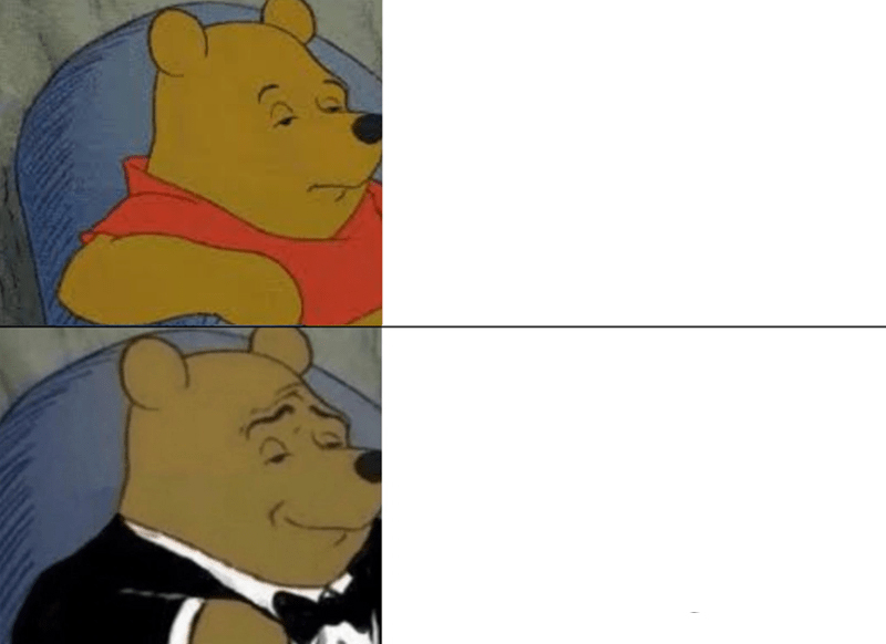 Tuxedo Winnie The Pooh meme about Frenchie Bulldog